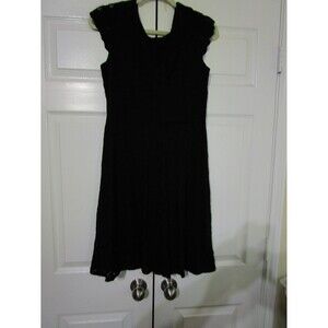 Ronni Nicole Womens Mini Dress Size 10 Black Lace Back Gold Zip Cap Sleeves